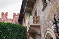 Balcony of Juliet`s house in Verona city Royalty Free Stock Photo